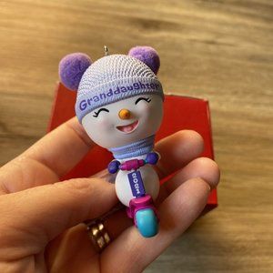 Hallmark 2021 Granddaughter Scooter Snowman Christmas Keepsake Ornament QG02022